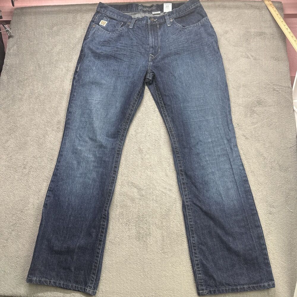 Cinch Men's Blue Denim Straight Relaxed Medium Wash White Label Size 38/34